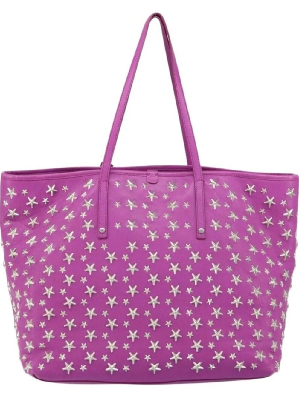 Jimmy Choo Studs Tote Bag Leather Purple Silver Auth yk20140 - Picture 3 of 16
